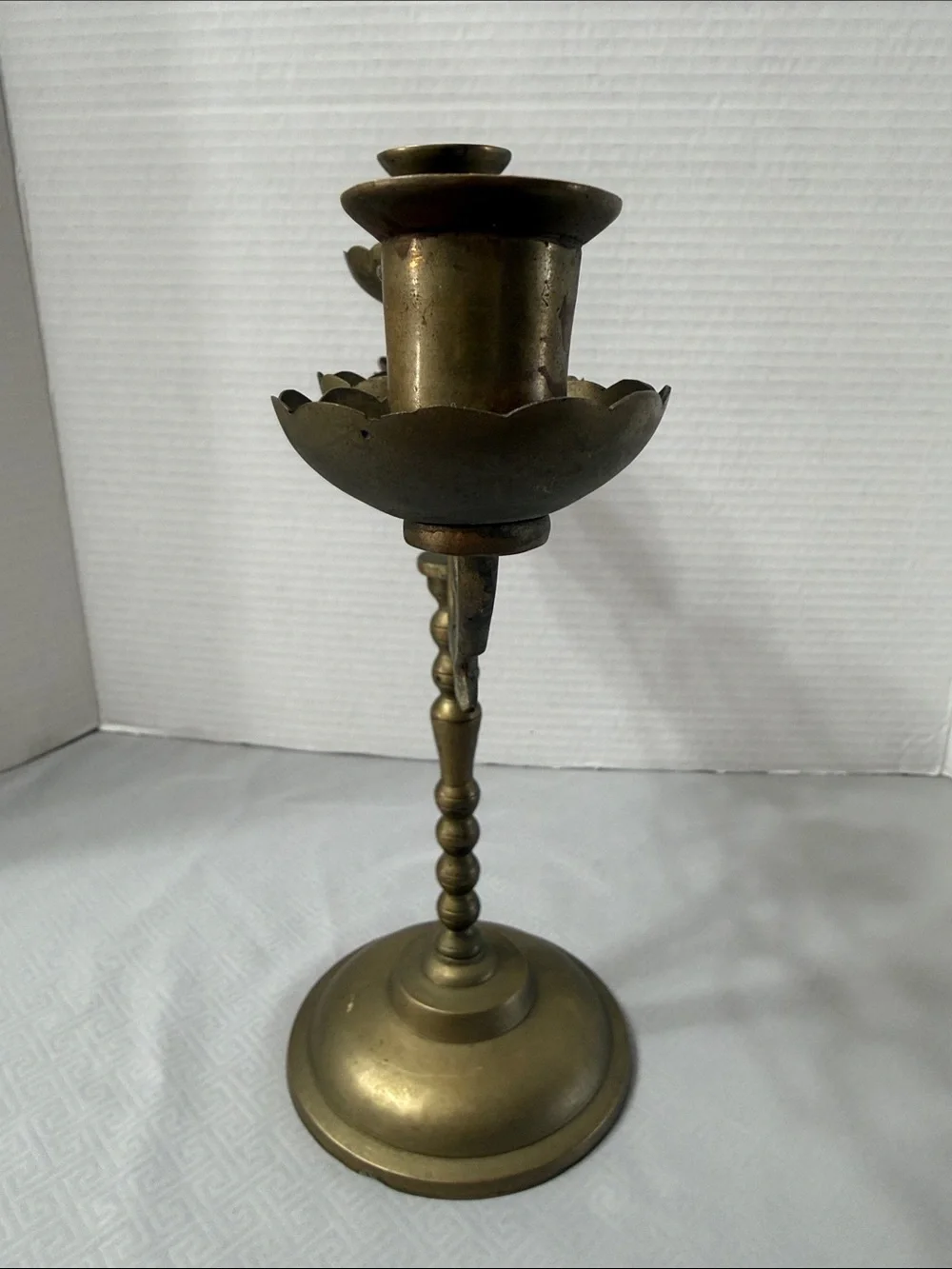 Vintage MCM Brass 5 Arm Candle Holder Candelabra Old World Boho Stamped Korea